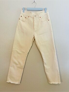 Levi's 501® Cream/Tan Denim Jeans with Leather Levi’s Patch